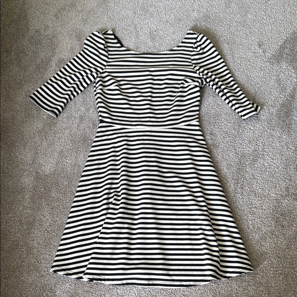 Striped Black and White Women's Dress